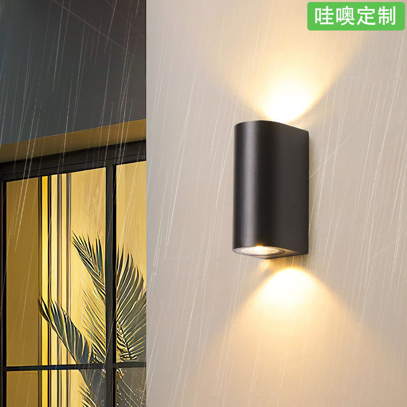 【哇噢】创LED户外防水壁灯现代简约别墅庭院外墙露台楼到照景墙图片