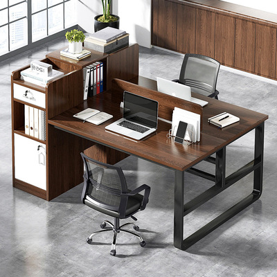 办公桌职员带柜工位单人简约现代4人办公桌椅组合学校机房电脑桌