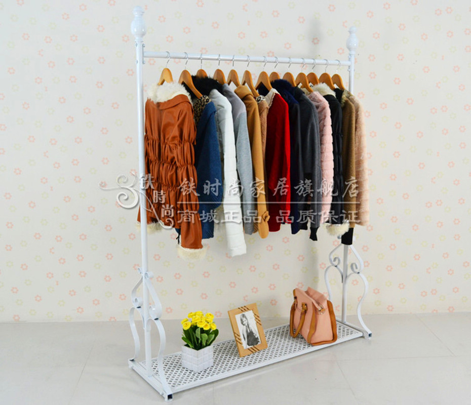 铁艺卧室落地式衣帽架服装店挂衣架展示架货架中岛架服装道具包邮