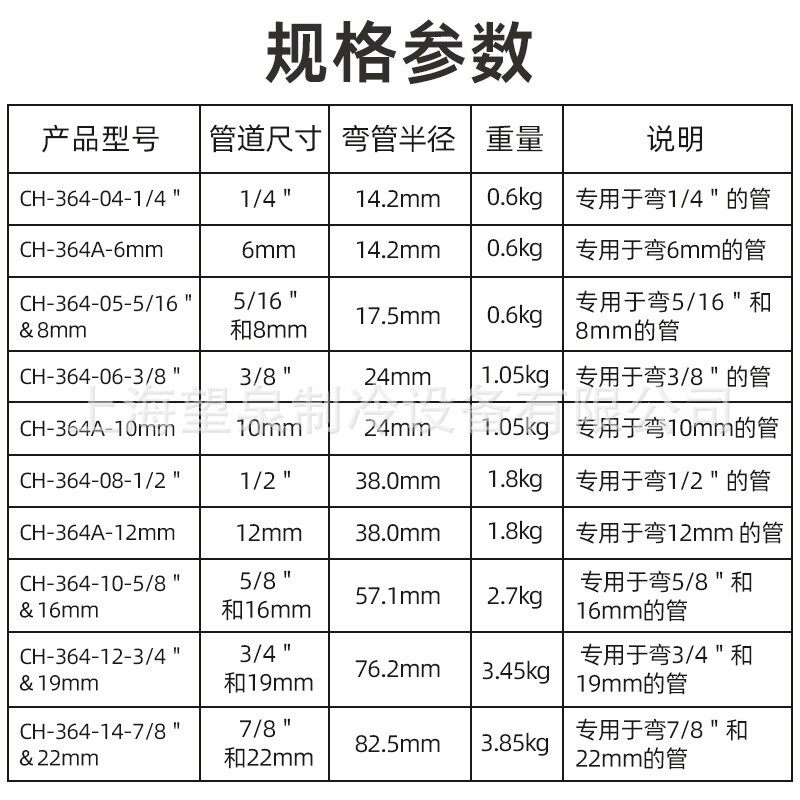 台湾炫翼空调铜管铝管薄壁不锈钢弯管器1/4 5/16 3/8 1/2 5/8 3/4