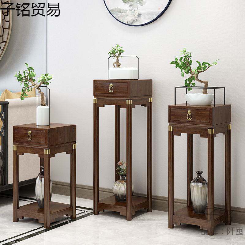 中式花台仿古花盆架竹花架置物架花架子室内客厅花几落地式吊兰架