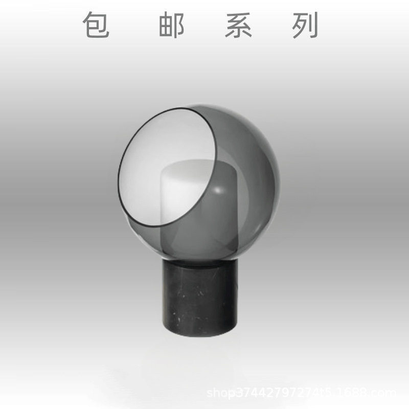 北欧现代简约台灯客厅卧室房间书桌个性创意艺术大理石玻璃酒店灯