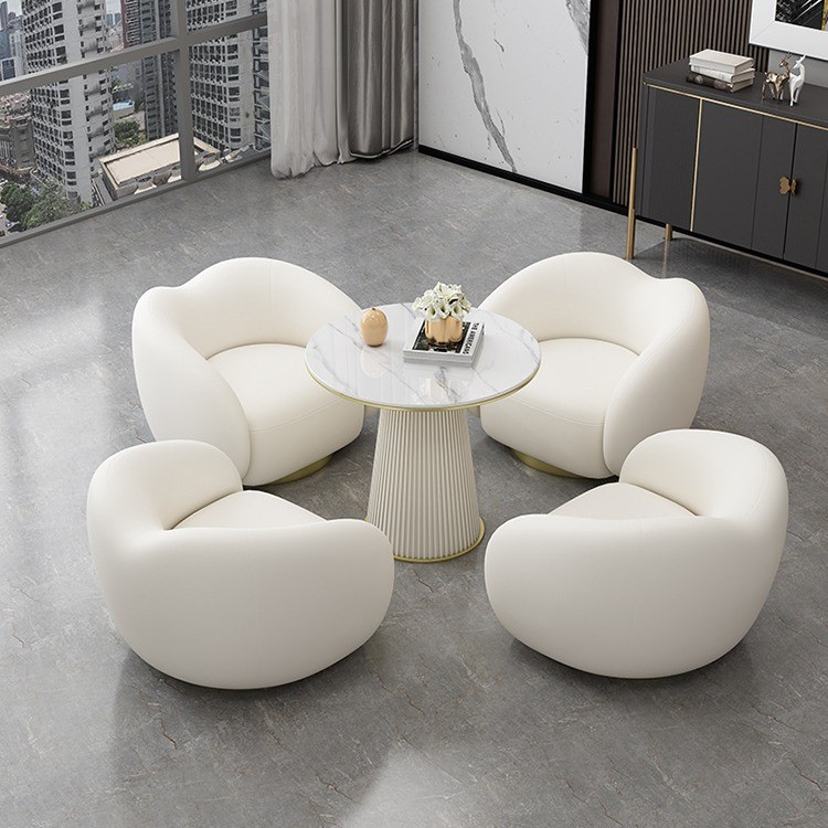 轻奢酒店大堂商务接待休闲沙发椅欧式简约休息区会客洽谈桌椅组合