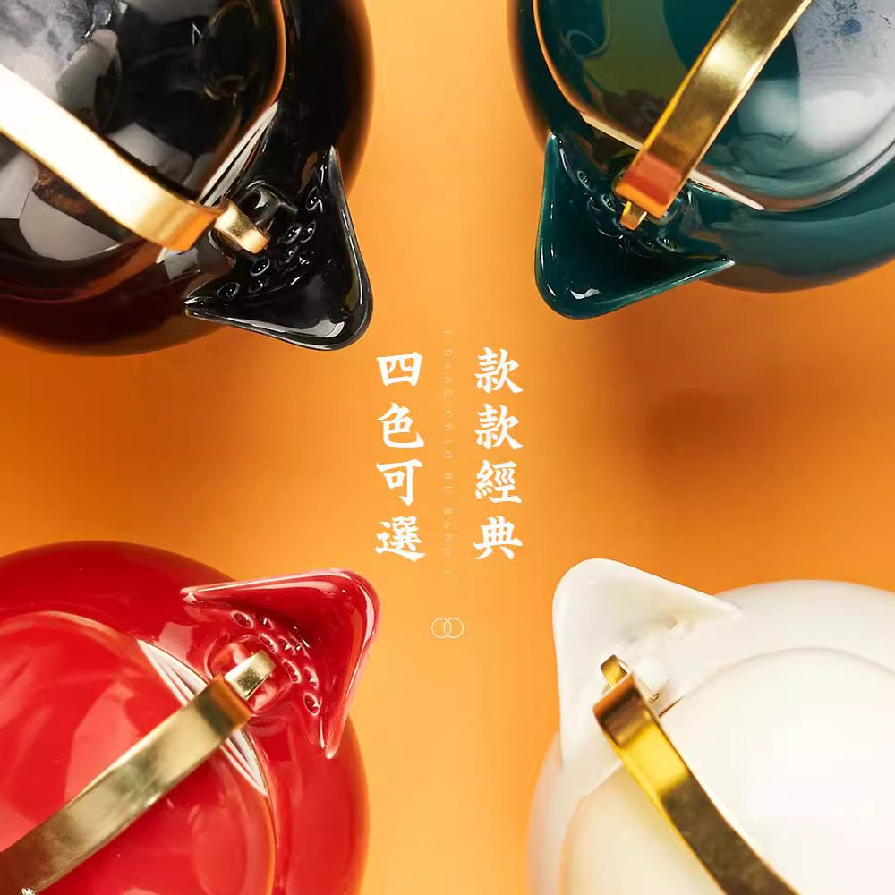 提梁葫芦旅行茶具快客杯 陶瓷泡茶壶一壶二杯便携户外礼品批发