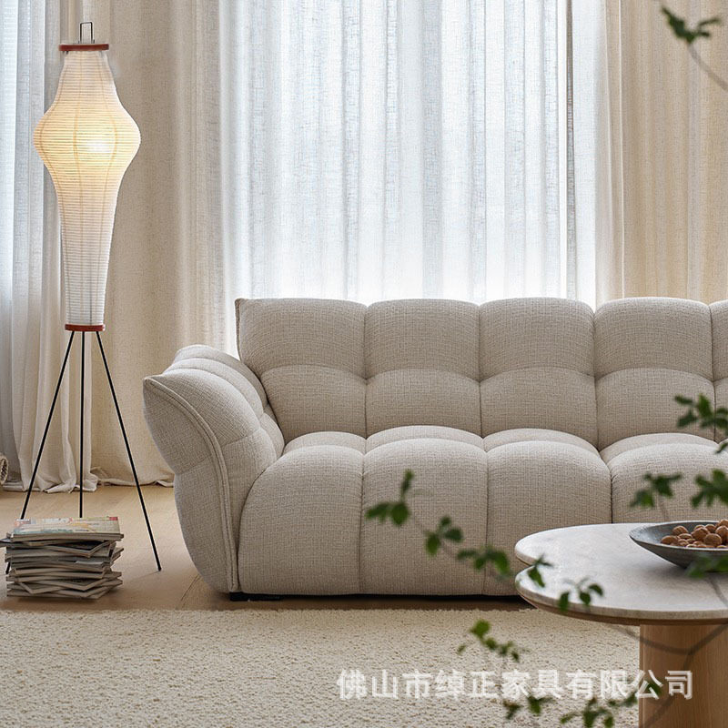 百合沙发设计师款轻法式复古奶油风雪尼尔绒花瓣莫语直排布艺沙发