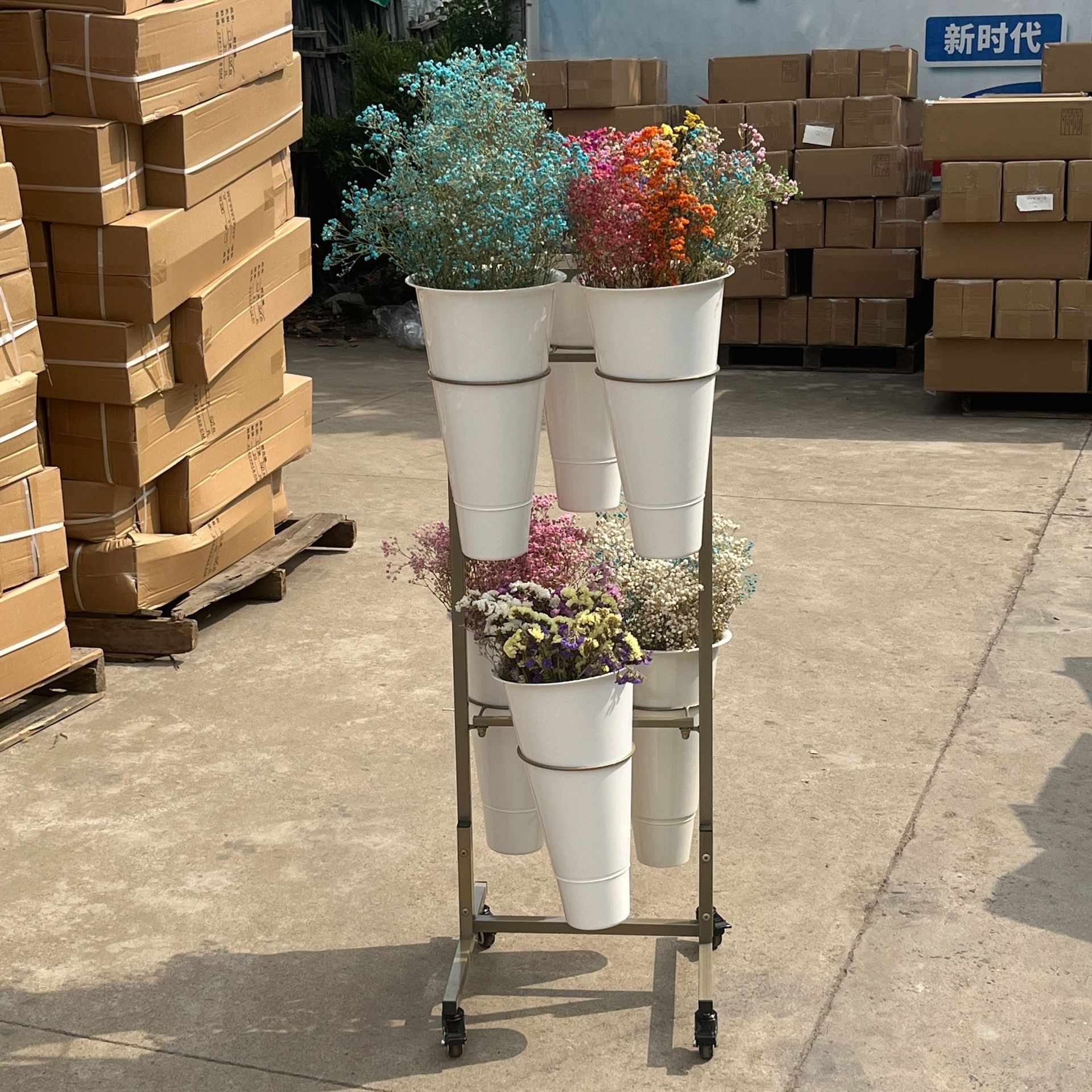 2025摆摊鲜花架展示架花店花架卖花可移动架子醒花仿真花艺兰花架