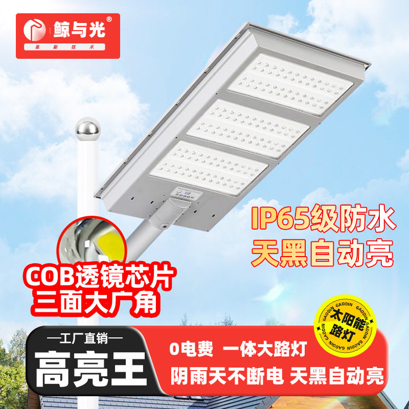 2024太阳能庭院灯家用照明室外LED道路灯智能感应太阳能板户外