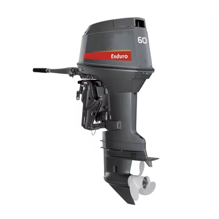 热销船用发动机短长轴舷外摩托艇发动机60hp 2冲程手动船用发动机