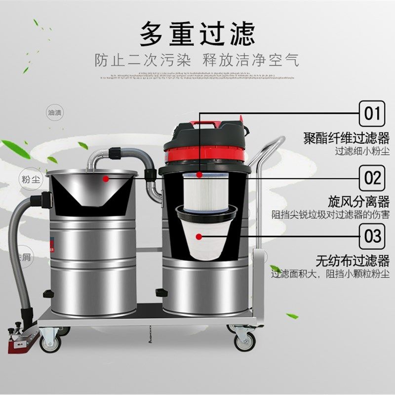 新品双桶吸水机器GSH-300F车间地面吸尘机工厂铁屑粉尘大功率工业