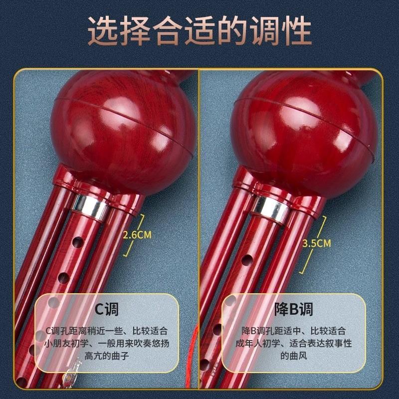 适配专业葫芦丝c调儿童学生练习葫芦丝降B调成人演奏仿红木葫芦丝
