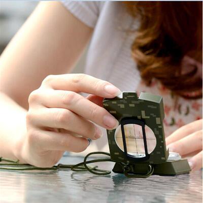 适配防水罗盘指南针户外美军国式多功能用K4580迷彩金属莹夜光指