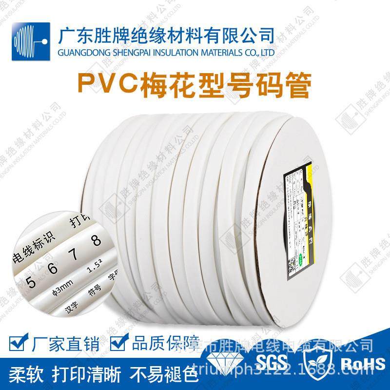 适配厂家号码管线号管 白色梅花管齿形套管PVC内齿管电线印字1-25