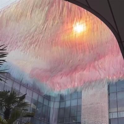 适配商场门口银河天幕吊饰网红天幕七彩氛围雨丝帘氛围感布置镭射