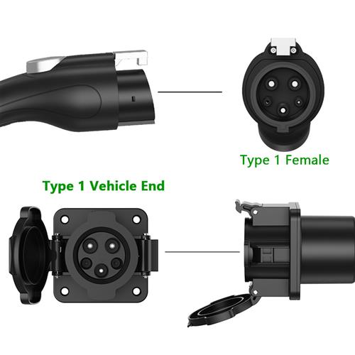 TYPE1美标J1772公转母充电桩延长线新能源汽车充电转换线16A 32A