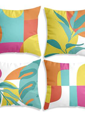 JIT代发抽象几何莫兰迪抱枕套TEMU希音爆款家居布艺沙发靠垫套