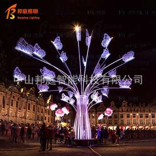 文旅夜游大型灯光节LED造型灯商场公园景区户外梦幻蝴蝶动物彩灯