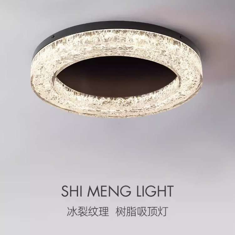 全铜设计师后现代意式极简北欧高端环形轻奢客厅树脂吸顶主灯