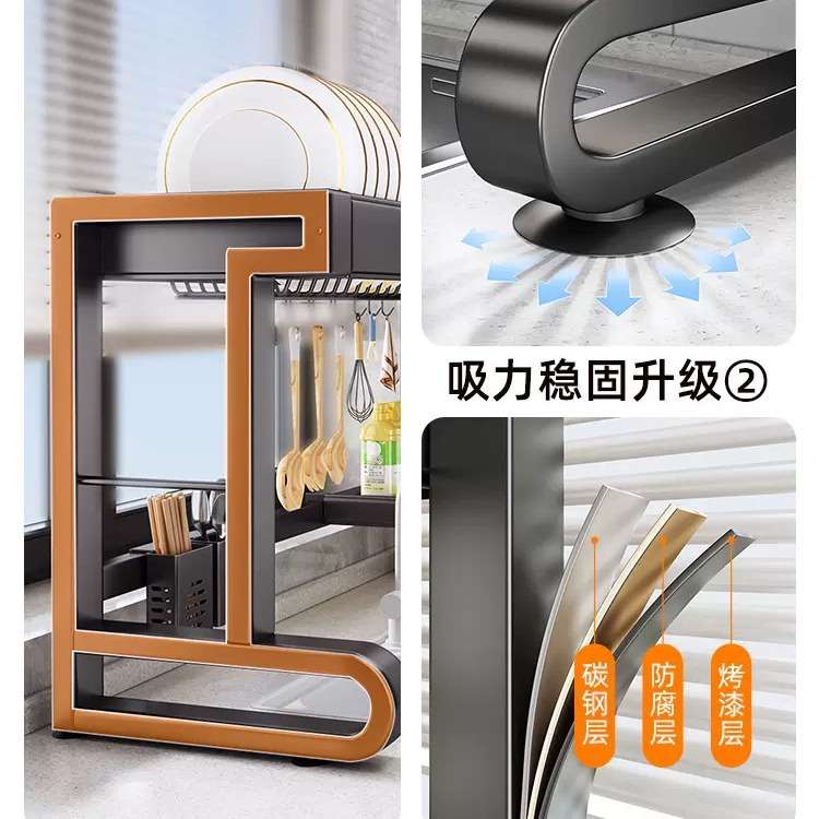 枪灰色水槽置物架厨房水池洗碗碟台面碗盘收纳多功能碗架沥水架