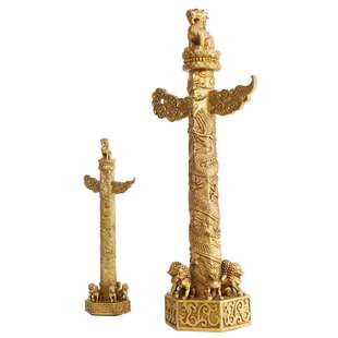 杨铜记中华柱 龙柱  流云龙柱家居客厅装饰工艺品 铜华表