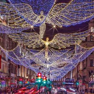 LED过街灯动态正义天使人物造型灯光节亮化跨街灯 LED灯光隧道灯