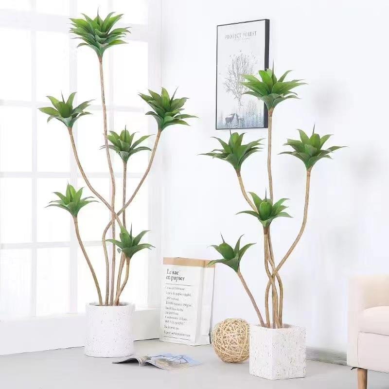 仿生睡莲大型仿真绿植盆栽室内落地客厅装饰假树仿真龙舌兰盆景