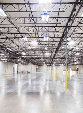 双翼线性100wLED面板灯蓝色堵头高棚灯出口海外吊链灯7年质保防水