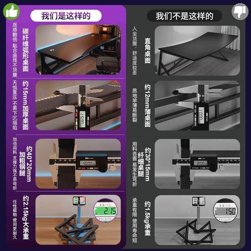 电脑桌台式家用碳纤维电竞桌椅套装卧室游戏桌子简易工作台办公桌,机械设备,广播电视传媒设备,淘宝优惠券,粉丝福利购,淘宝优惠卷