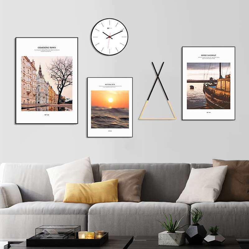 现代简约北欧ins风格客厅装饰画创意组合挂画大气沙发背景墙壁画