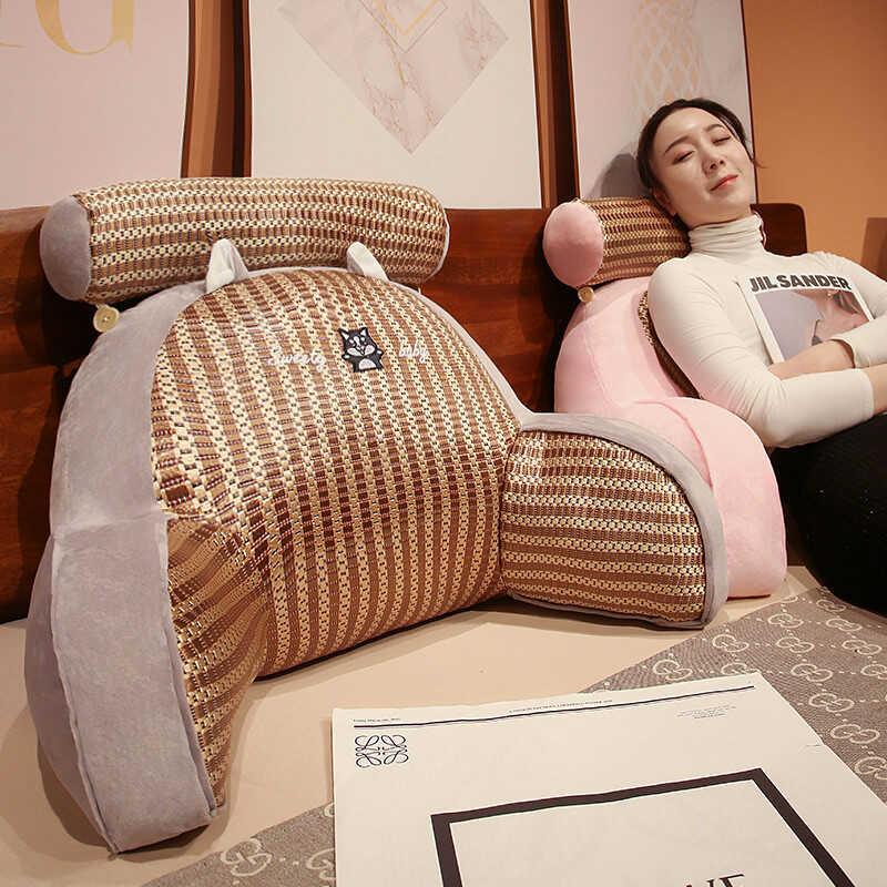 新疆包邮夏季凉席靠枕头软包靠垫大靠背垫宿舍腰枕沙发抱枕绿色恐