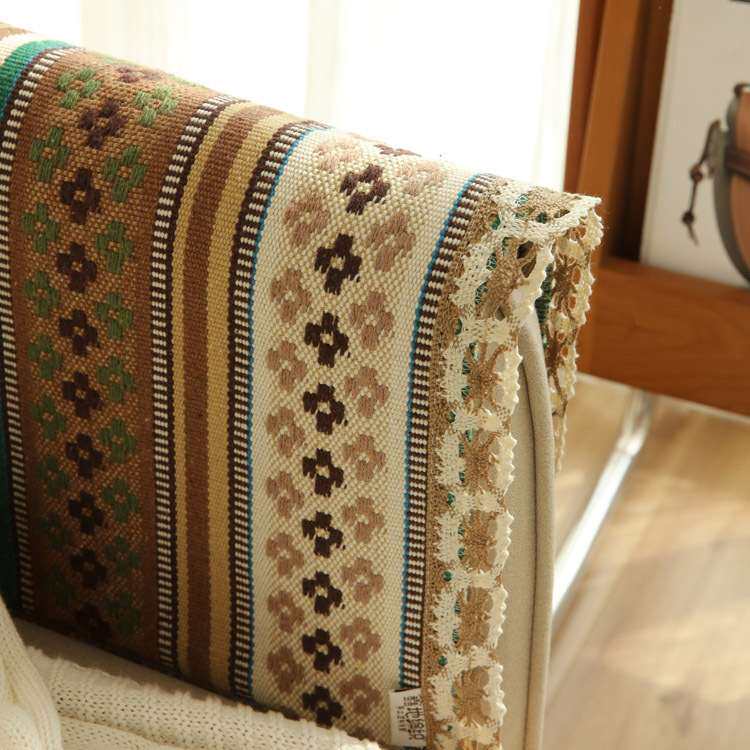 四季通用全棉麻沙发垫布艺老粗布亚麻防滑新款沙发巾套罩波西米亚