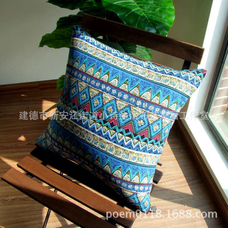 民族风棉麻抱枕套波西米亚印花靠垫套家居布艺沙发靠垫靠枕腰枕套