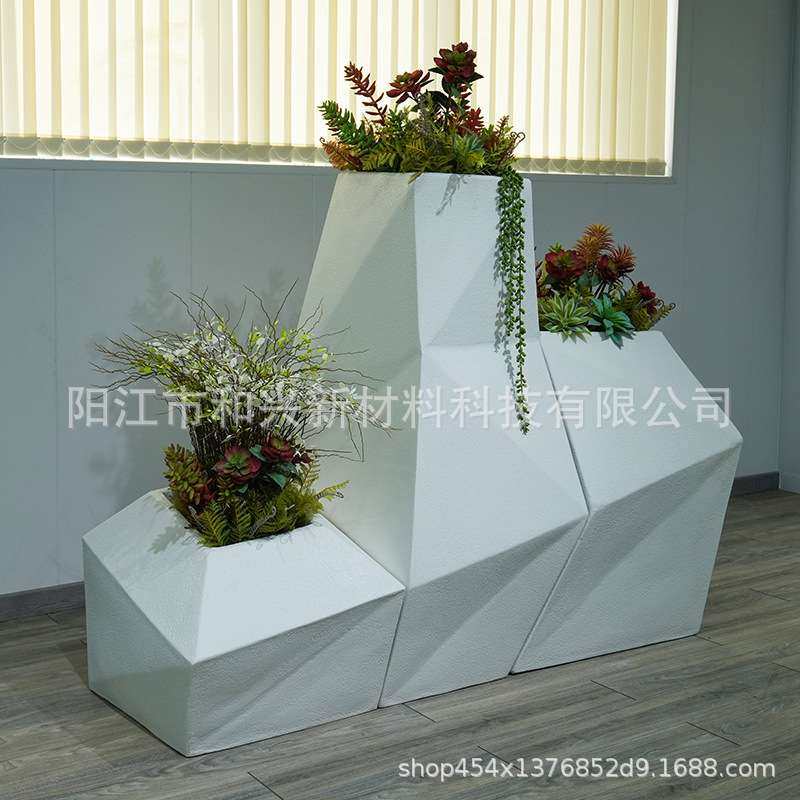 厂家菱形组合套装花瓶户外盆栽绿植商场客厅水泥玻璃钢花盆摆件,家居饰品,花盆,淘宝优惠券,粉丝福利购,淘宝优惠卷