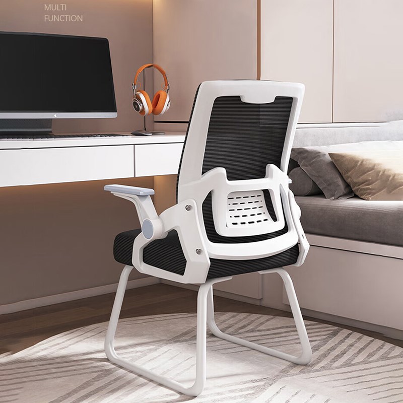 速发电室椅议会脑办公椅家用宿舍透气网面靠背弓形椅可升降人体工