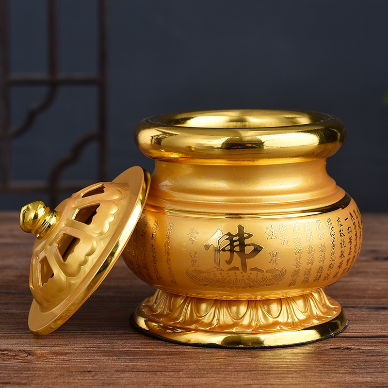 速发供佛炉香炉佛前供奉莲香戒定真香三件套花粉盅香盘檀香熏佛具