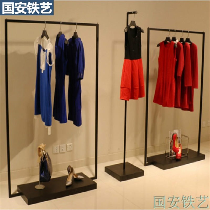 速发服装店展示架 服装架落地式挂衣架陈列合架 高档组货侧挂正挂