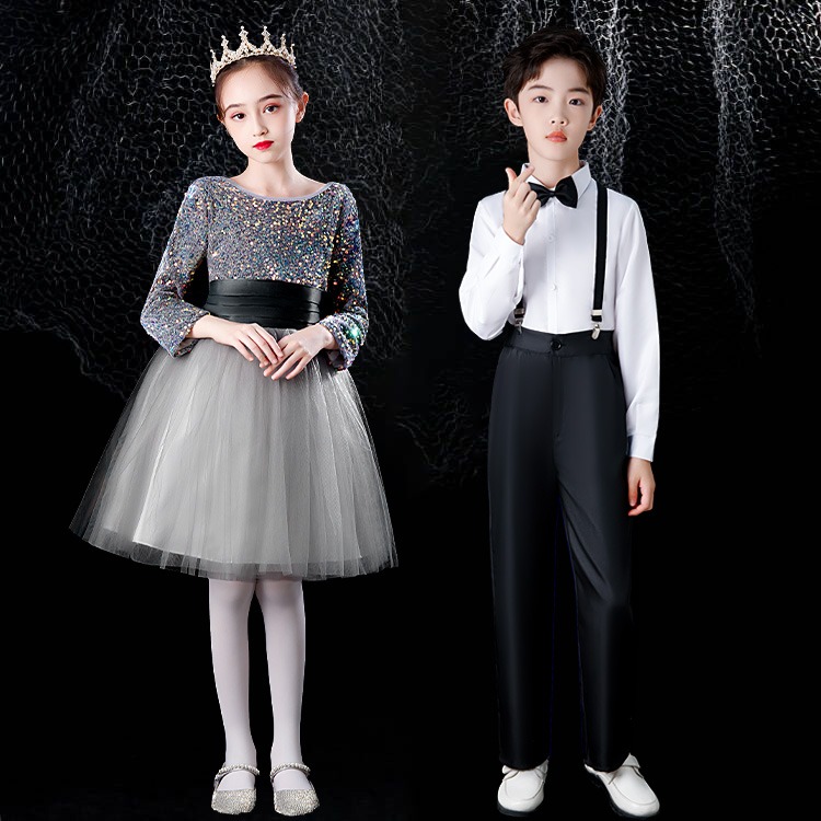 速发国童儿童合唱服演出服庆舞蹈大合唱团中小学生朗诵表演服装
