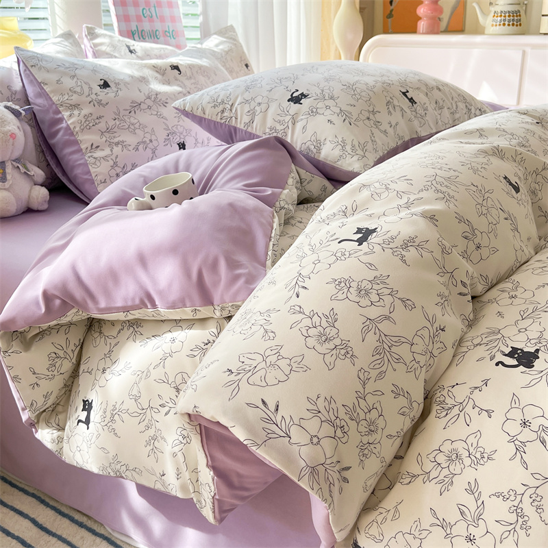 速发A类水洗棉麻被层纱单件100x205x2双人被罩非全棉双单