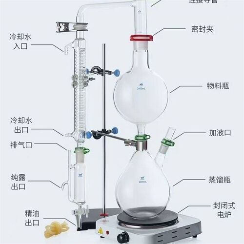 速发玫瑰精油分离器纯露器器小型蒸馏器化学器材全套