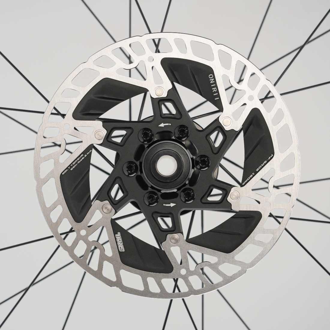 24新款奥利尼中锁六钉散热碟片自行车碟刹车片超轻浮动160铝合金