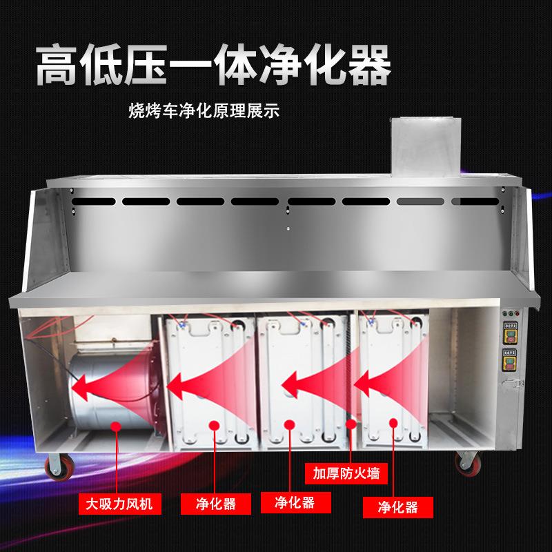 净化烧烤车商用摆摊移动环保户外木炭烧烤炉大型不锈钢烧烤架