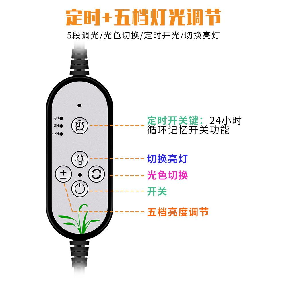 led植物补光灯家用三脚架植物生长灯泡全光谱多肉照明种植灯遥控