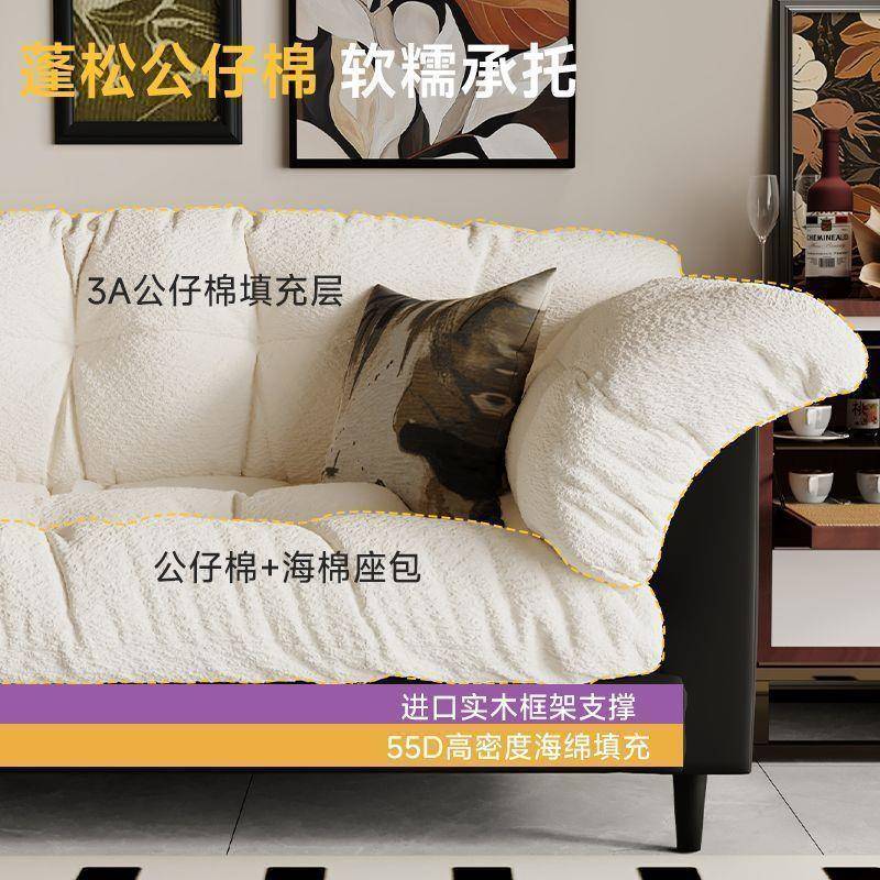 布艺沙发客厅复古新款小户型现代简约双人出租房卧室直排懒人沙发