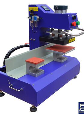 气烫标机服装LOGO压烫动机双工位烫唛气机动小压机热压机ELZ星丽