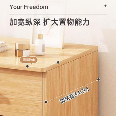 床头柜带锁可移动家用卧室收纳柜储物柜简约现代小型置物架床边柜