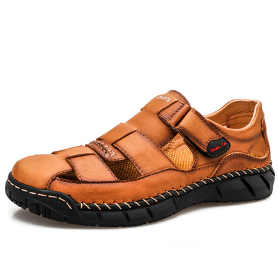 好货Classic Mens Sandals Summer Genuine Leather Sandals Men