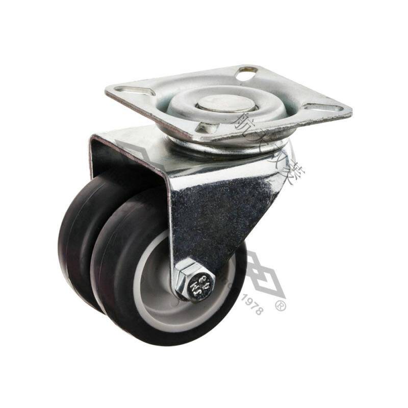 极速爆品航空储万向滑轮小推车橡胶轮子静音带煞车带煞车静音转向