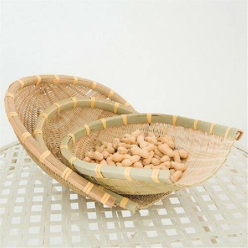 好货Farmhouse Bamboo Weaving Basket Open Bamboo Sieve Handwo