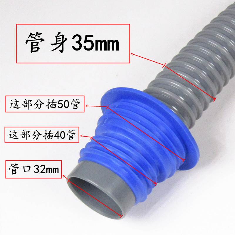 厨房水槽40-50下水道防臭下水管排水管单螺纹塑料软管下水器配件