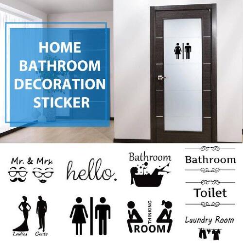 好货Wall Stickers Men and women Decoration Bathroom Cute Doo