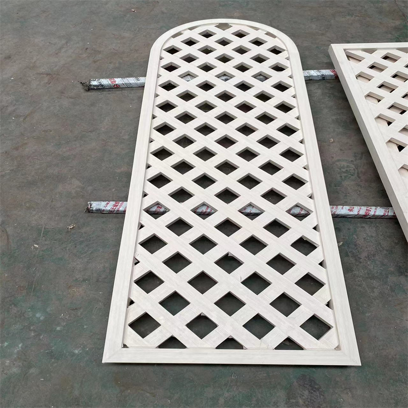 定制铝合金窗花挂落屏风铝格栅木纹花格隔断中式仿古门窗方通吊顶